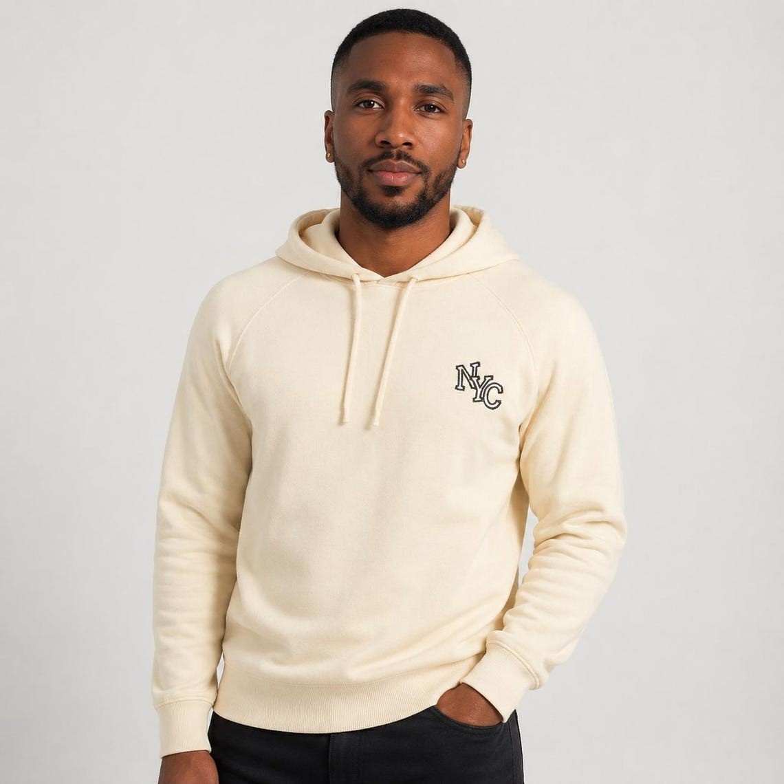 New York City Embroidered Pullover Hoodie, Fleece Sweatshirt, Unisex Streetwear