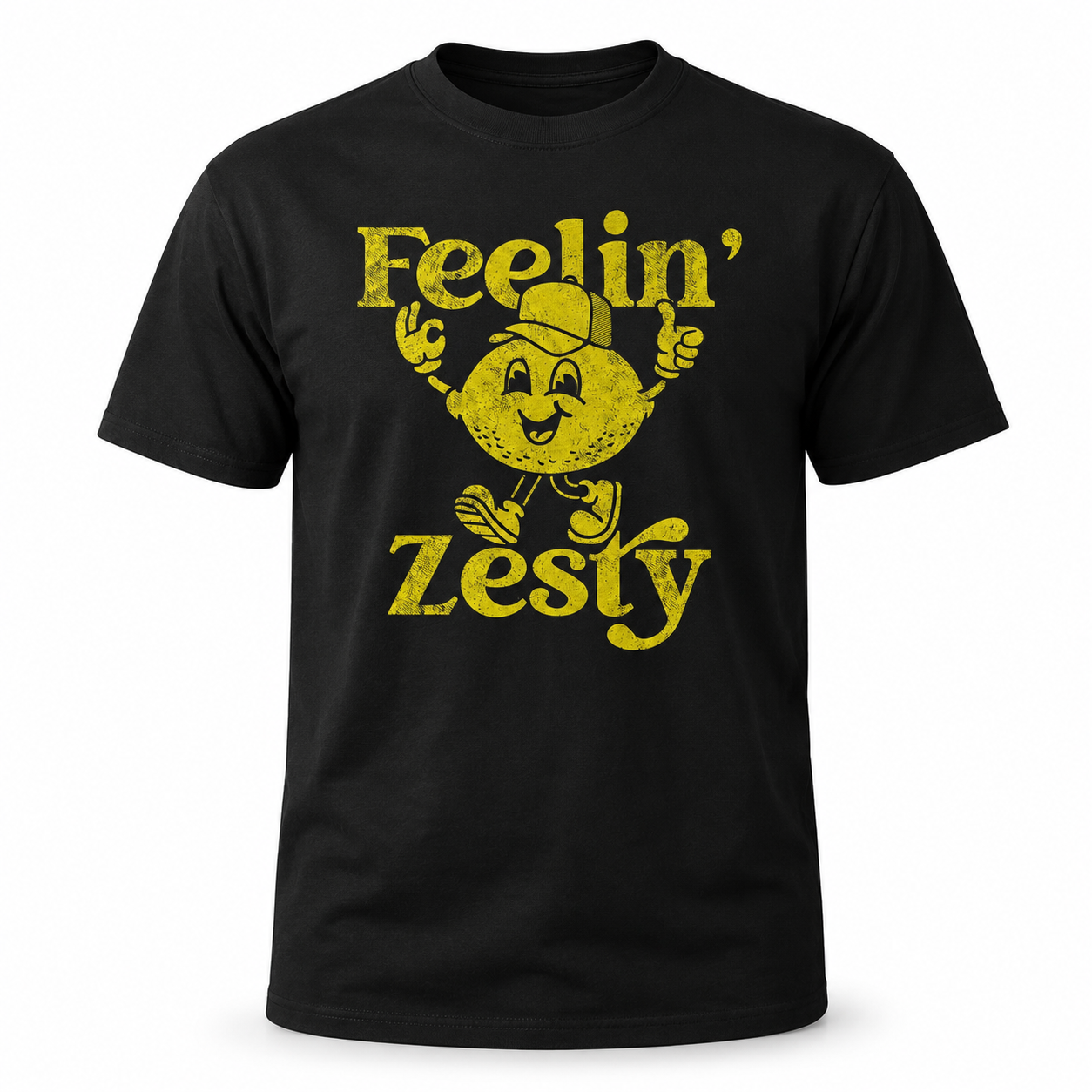 Men's Feelin Zesty Funny T-Shirt Sarcastic Lemon Graphic Novelty Tee S-2XL