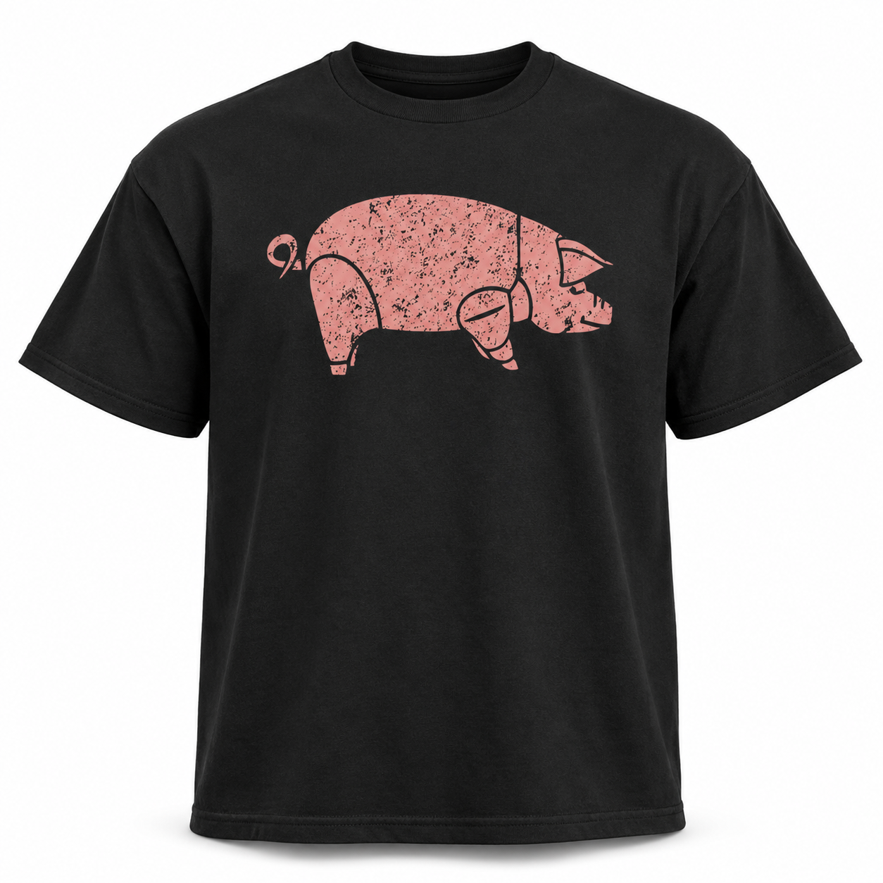 Retro Flying Pig Psychedelic Rock T-Shirt Vintage 70s Graphic Tee Unisex S-2XL