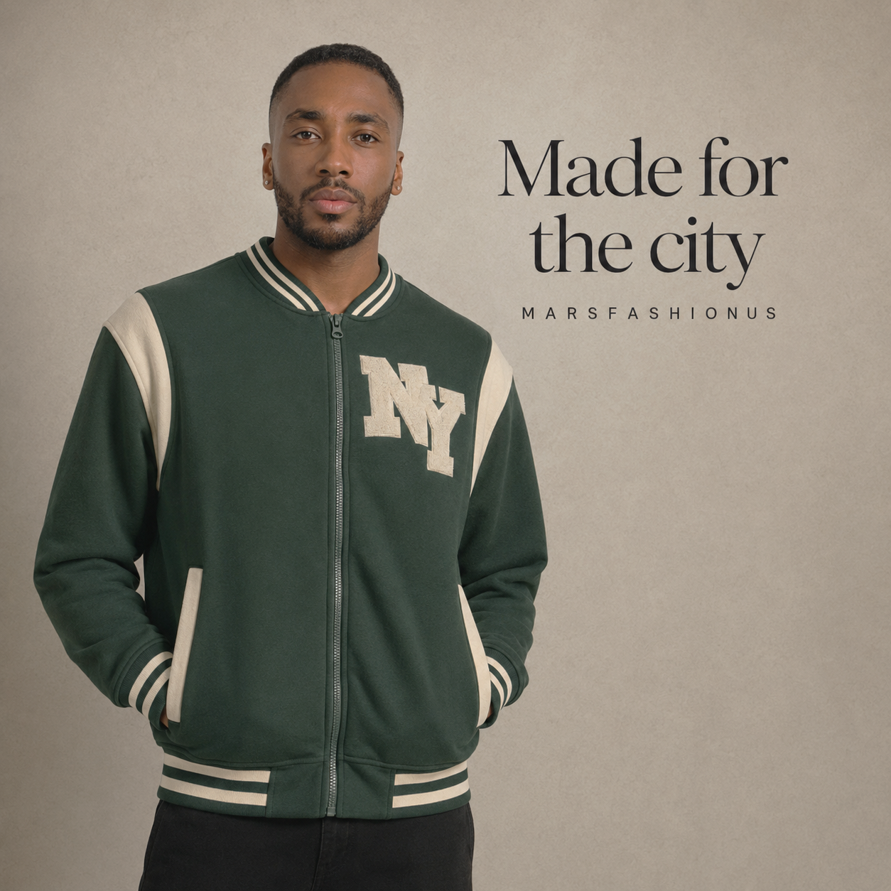 New York Varsity Jacket, Unisex Streetwear Full Zip, Applique NY Patch