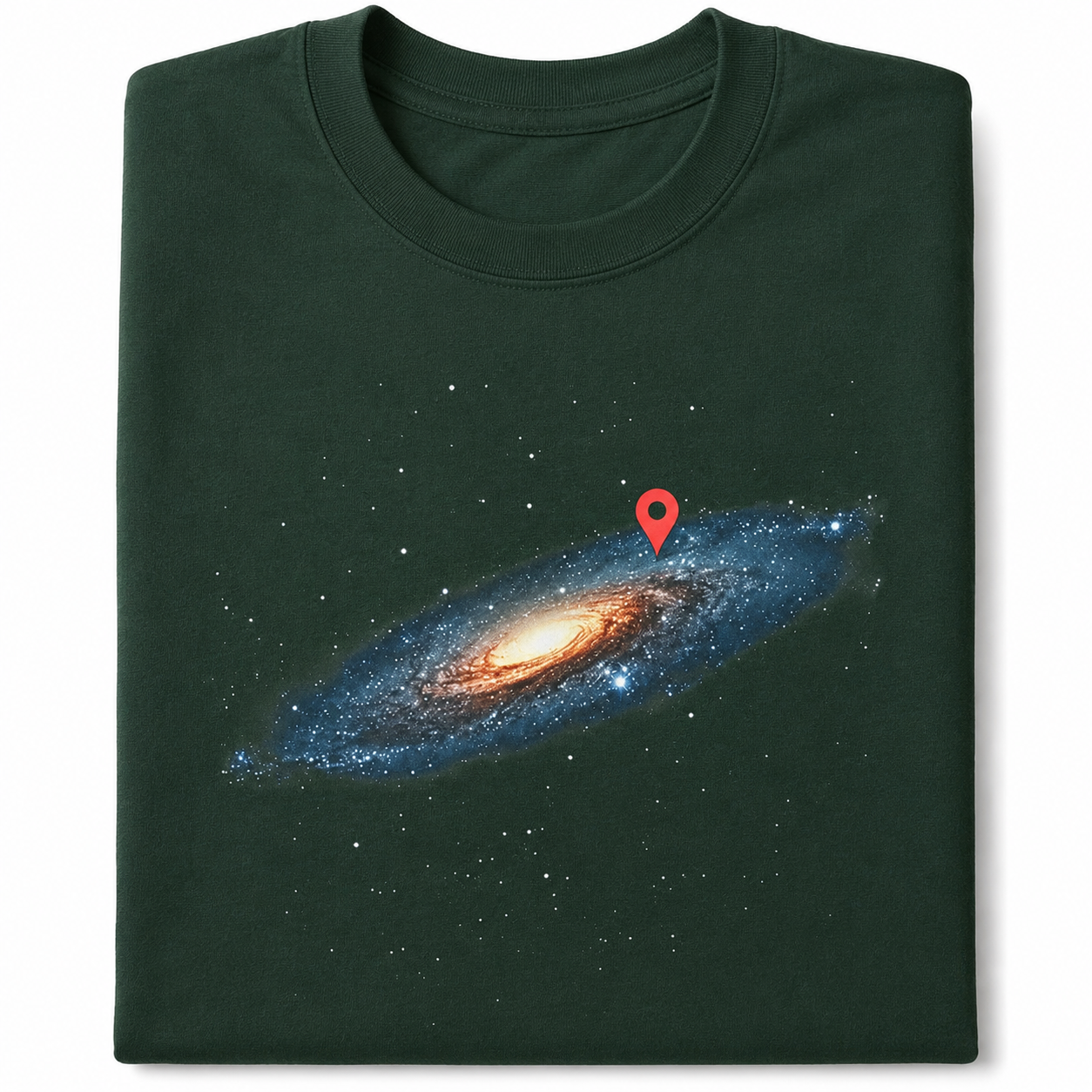 Milky Way Galaxy Location Pin T-Shirt Funny Space Universe Graphic Tee Men's S-5