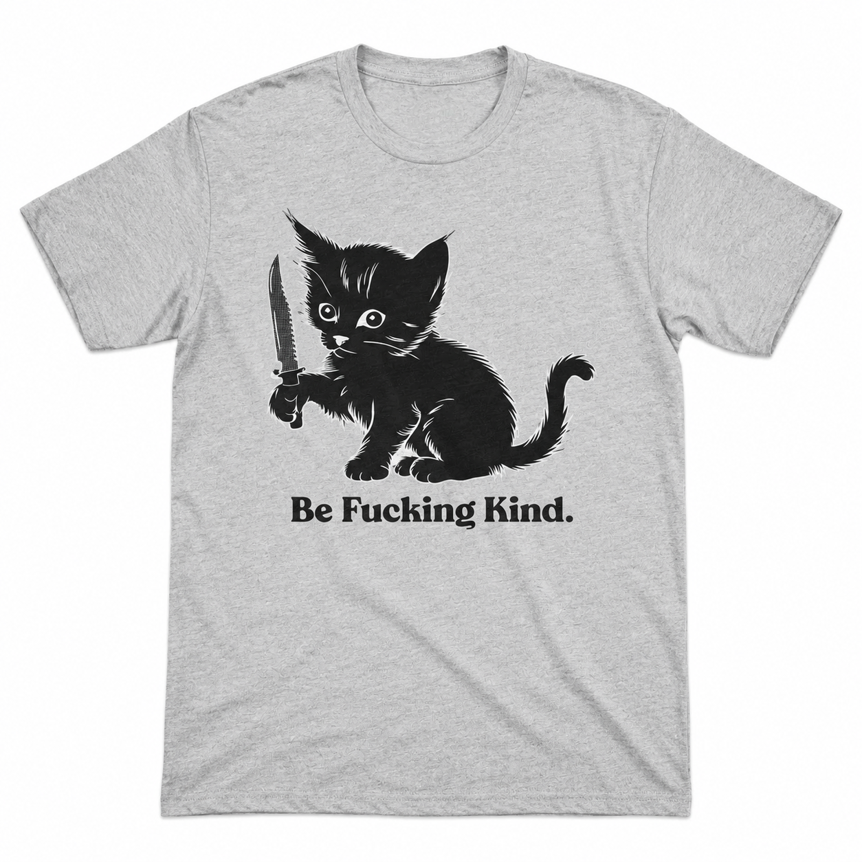 Be Kind Funny Cat T-Shirt for Men Sarcastic Kitten Graphic Novelty Tee Gift