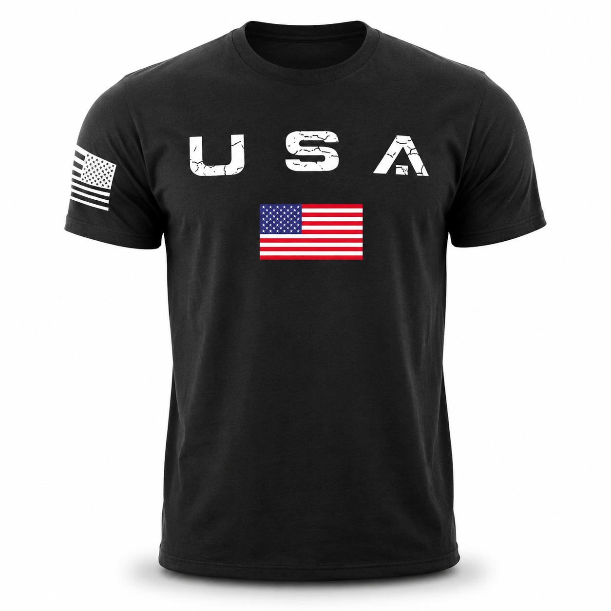 USA Flag Patriotic T-Shirt American Flag Graphic Tee Men's Cotton S-5XL