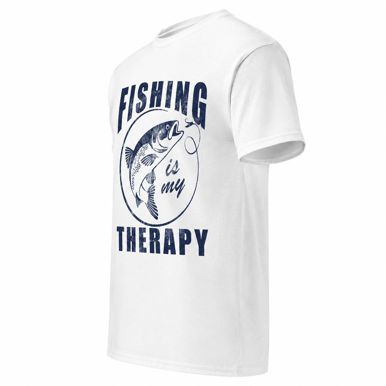 Fishing Is My Therapy Funny T-Shirt Sarcastic Fish Graphic Novelty Tee for Men
