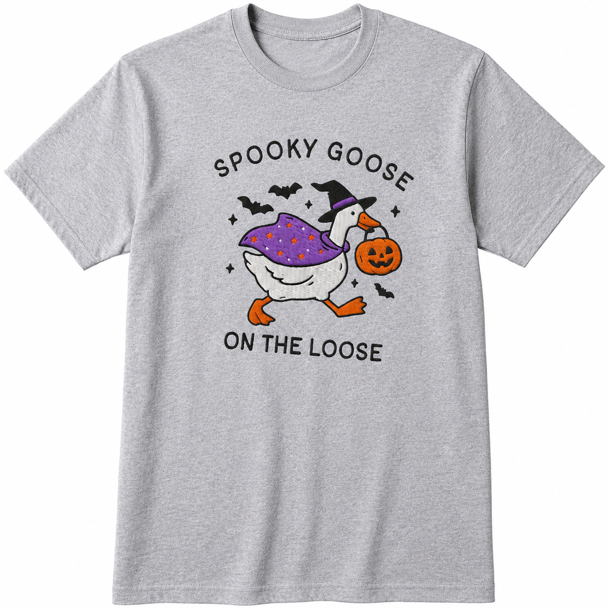 Spooky Goose On The Loose Halloween DTG Print T Shirt Witch Funny Gift