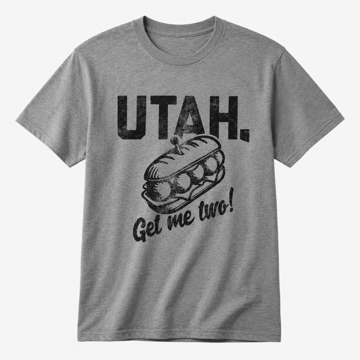 Utah Get Me Two Funny T-Shirt for Men Sarcastic Sandwich Graphic Novelty Tee