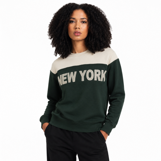 New York Mens Raised rubber Sweatshirt, NYC Crewneck Pullover, Unisex Streetwear