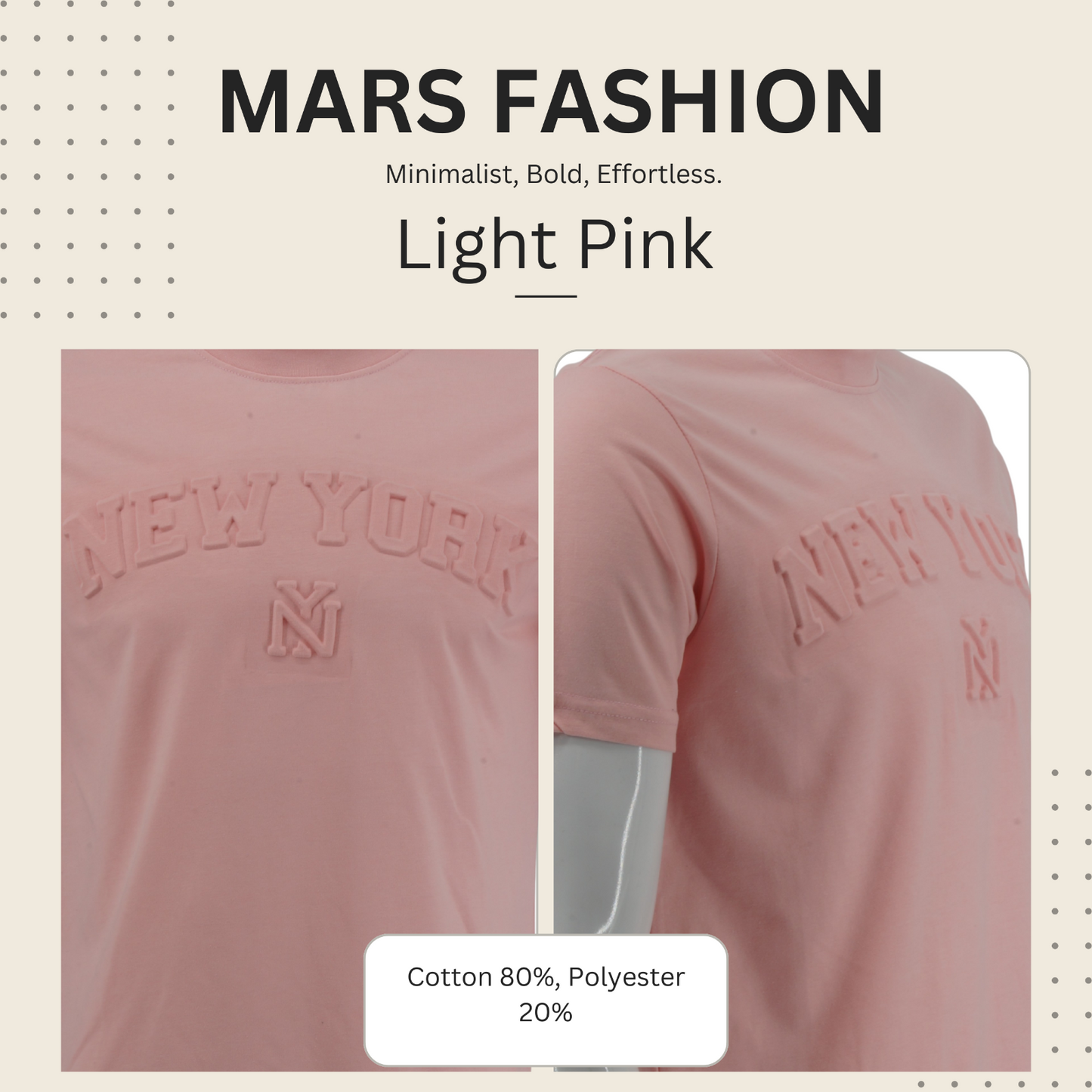 New York Raised Letter T-Shirt, Embossed Puff Print Cotton Blend Tee