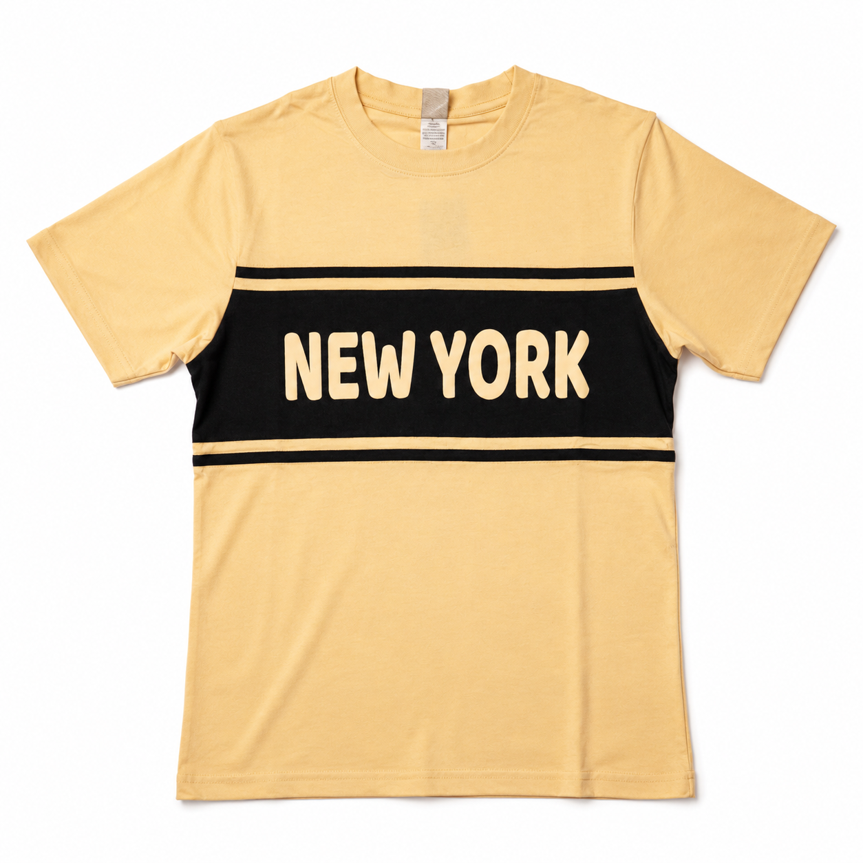 New York Retro Stripe Graphic T-Shirt, Men's Casual two tone Streetwear Top