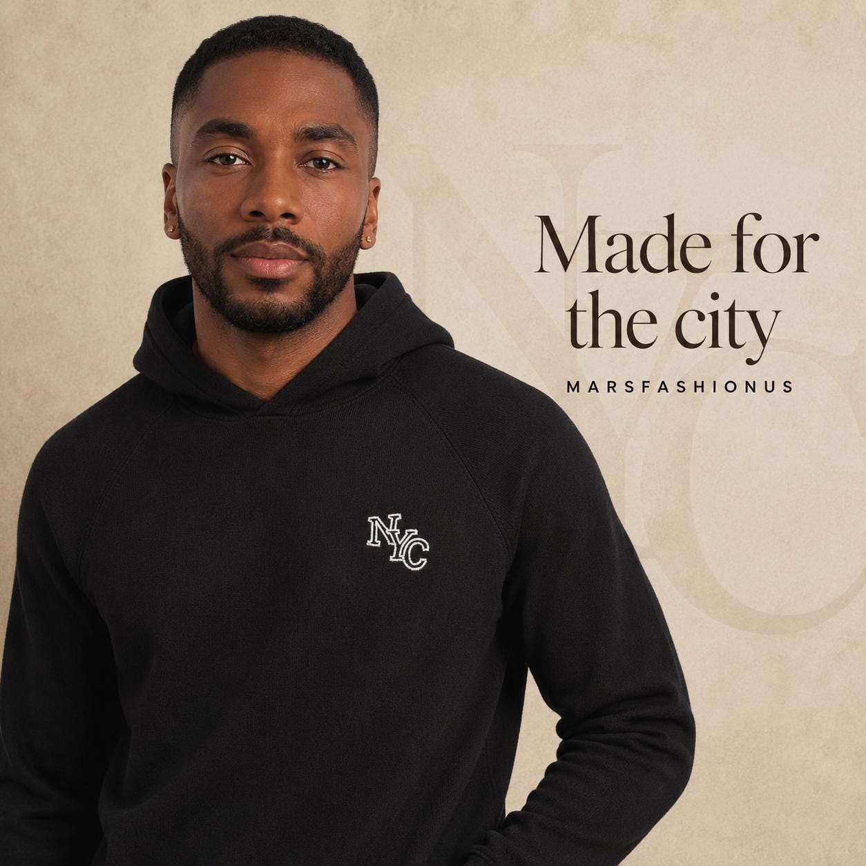 New York NYC V-Neck Hoodie, Unisex Pullover Hooded Sweatshirt, Small Logo Streetwear Gift