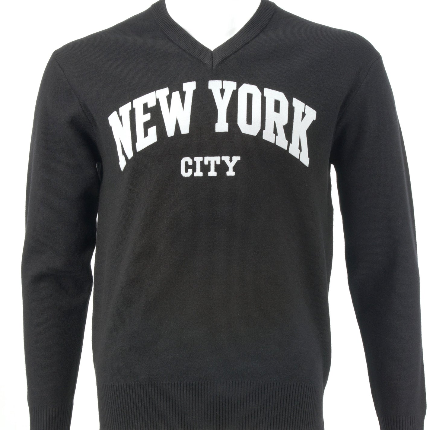 New York City V-Neck Pullover Sweater, Unisex Graphic Streetwear Top
