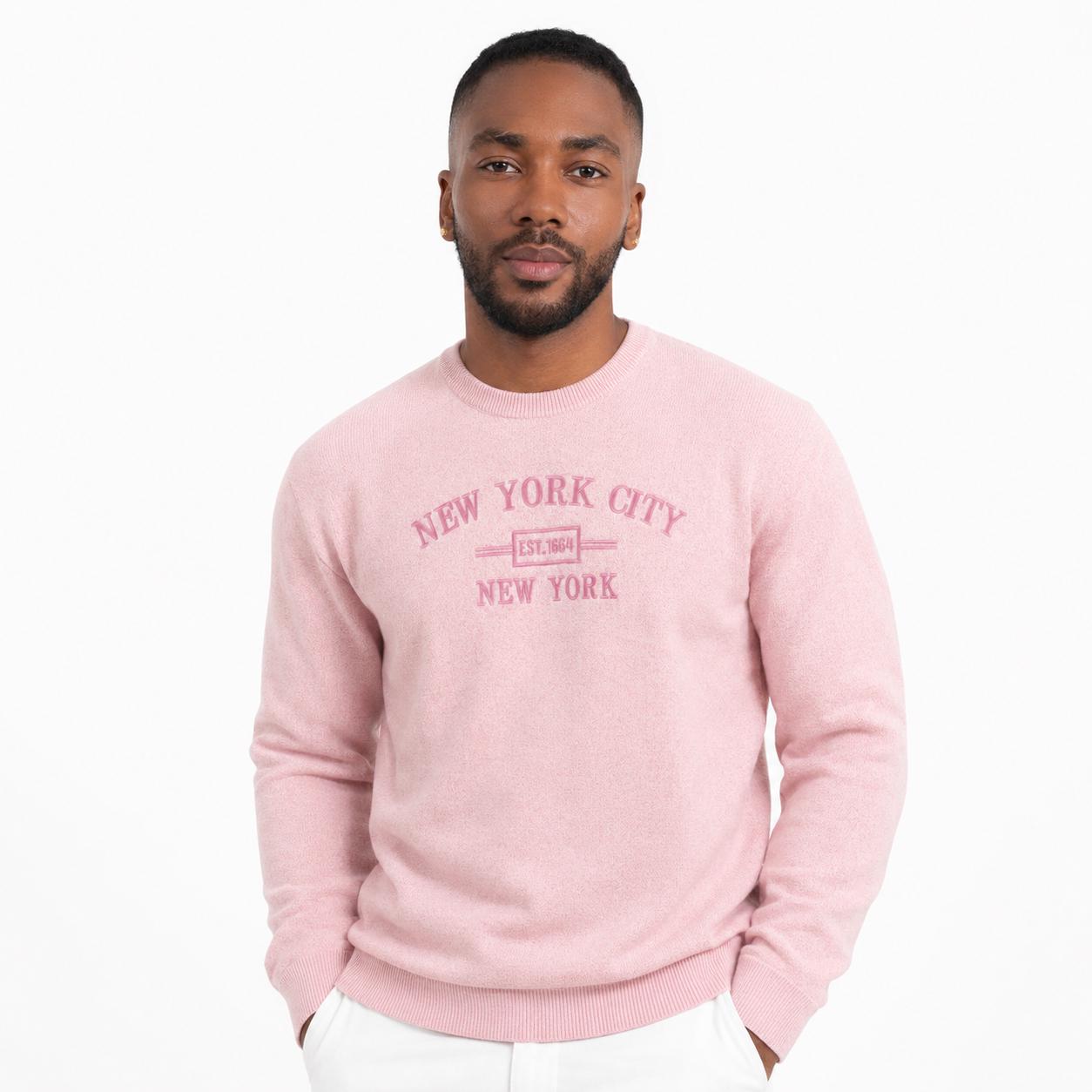New York City Embroidered Crewneck Sweatshirt, Minimalist NYC Souvenir Pullover