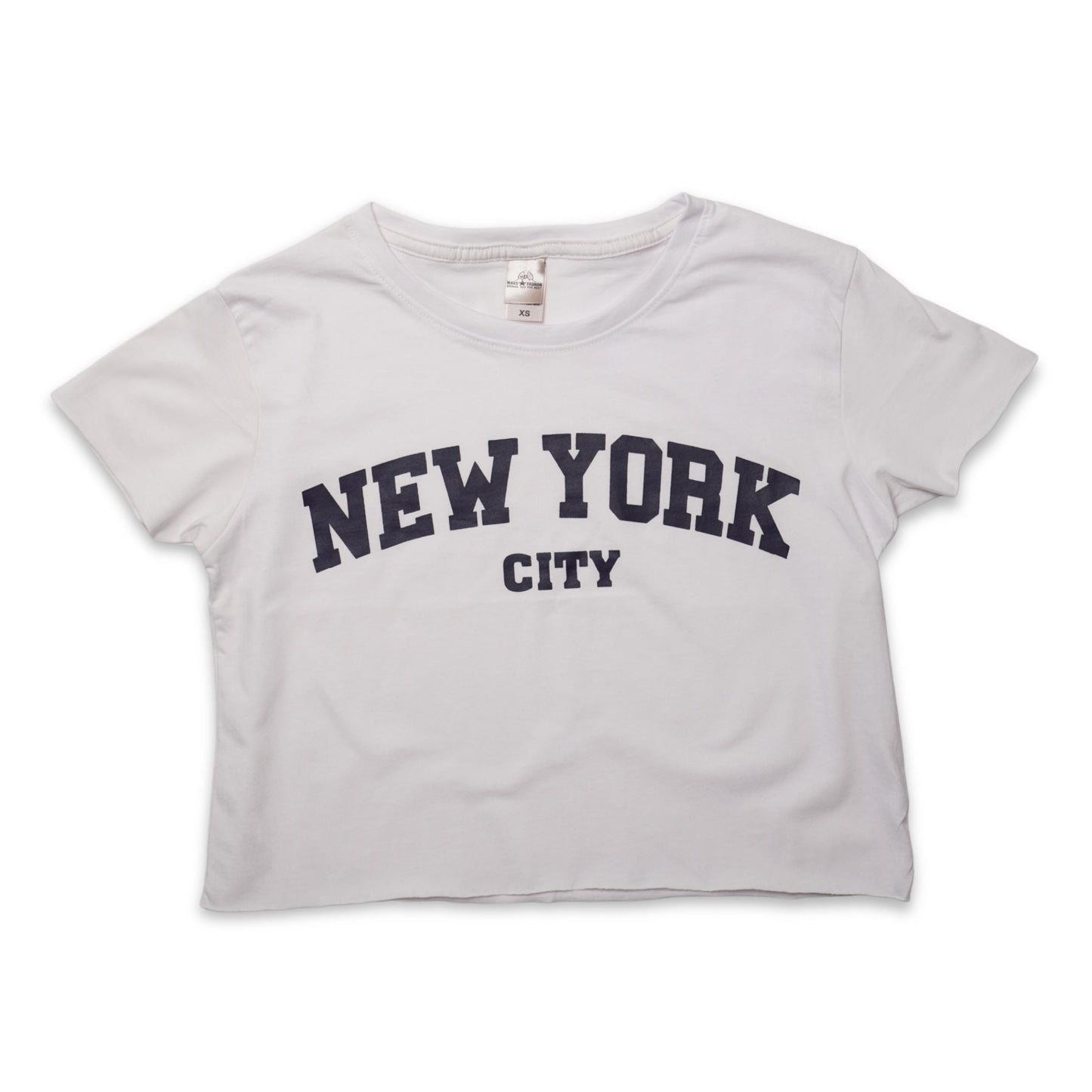 New York City Varsity Graphic Crop Top, Cotton Blend Streetwear Tee