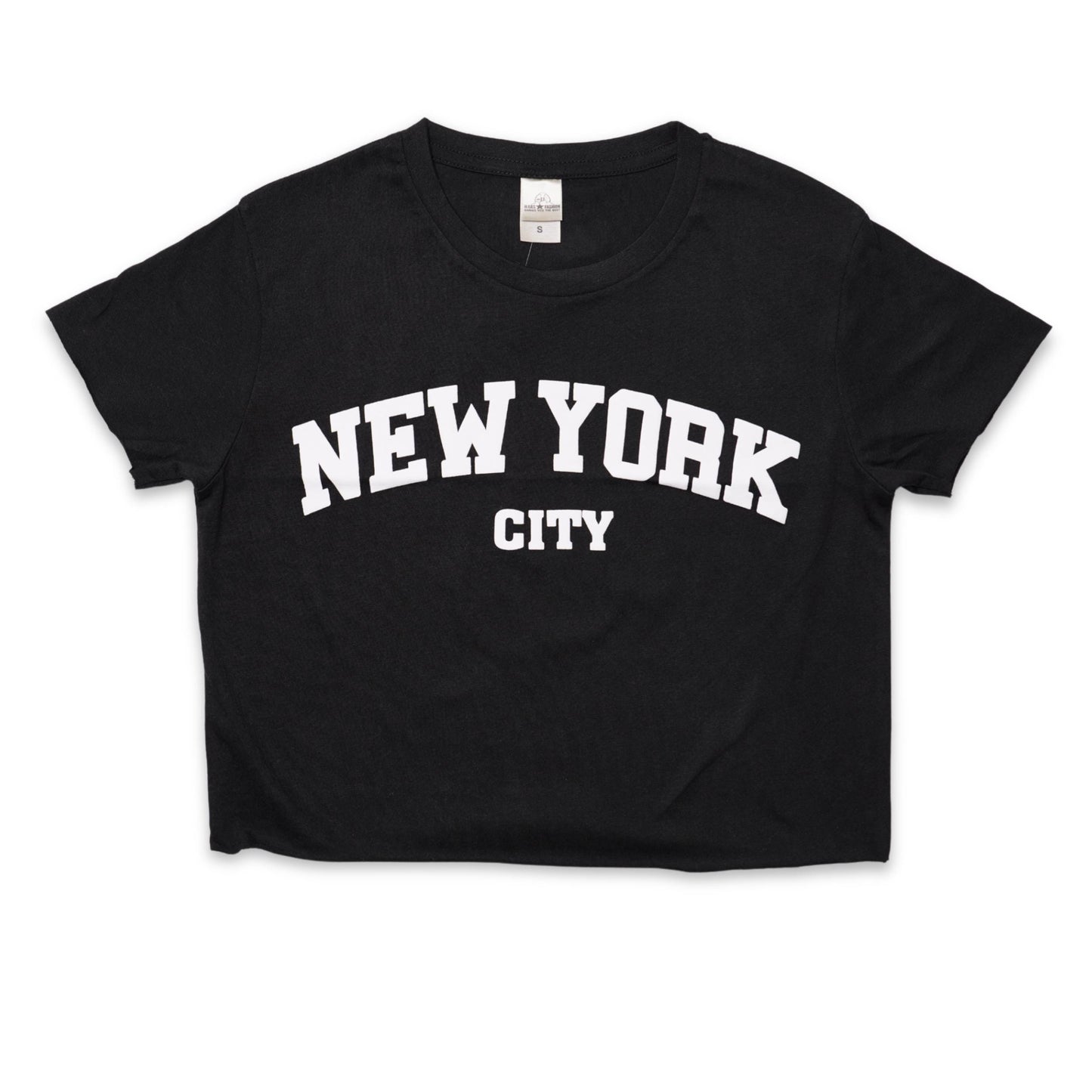 New York City Varsity Graphic Crop Top, Cotton Blend Streetwear Tee