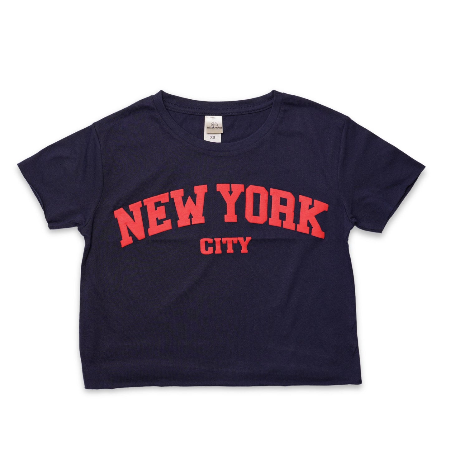 New York City Varsity Graphic Crop Top, Cotton Blend Streetwear Tee