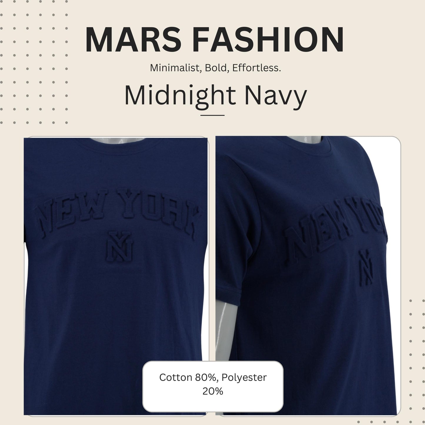 New York Raised Letter T-Shirt, Embossed Puff Print Cotton Blend Tee