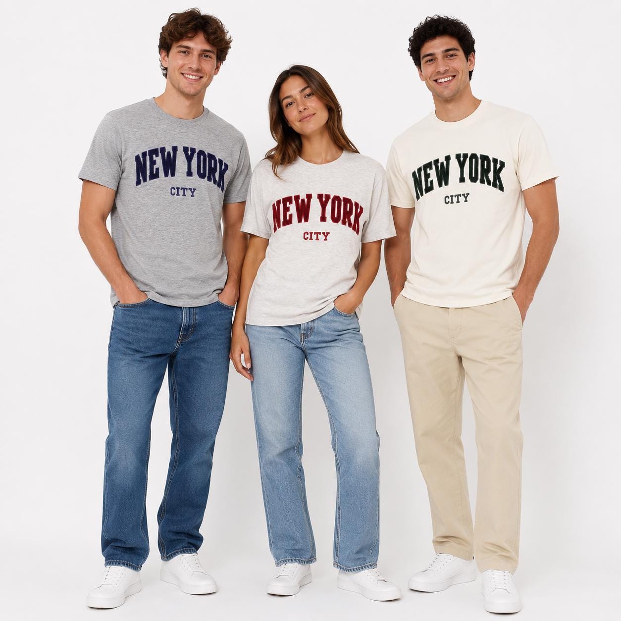 New York City Varsity Letter T-Shirt, Chenille Embroidery Souvenir Tee