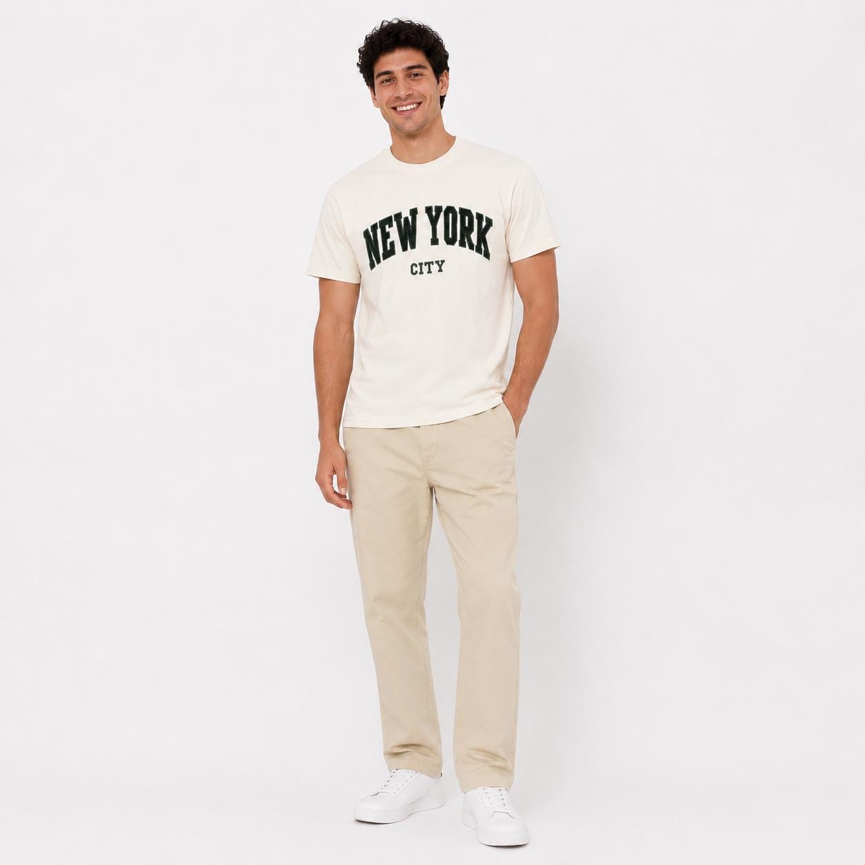 New York City Varsity Letter T-Shirt, Chenille Embroidery Souvenir Tee