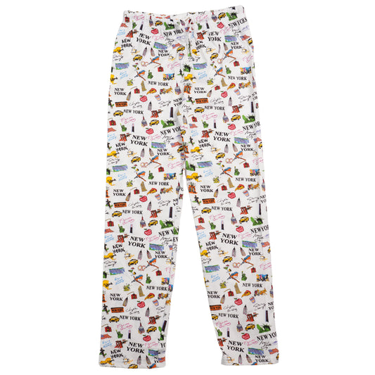 100% Cotton NYC All Over Print Pajama Lounge Pants