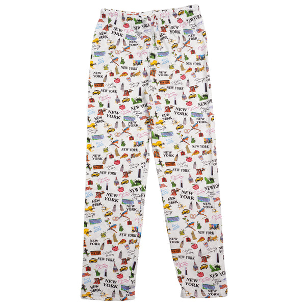100% Cotton NYC All Over Print Pajama Lounge Pants