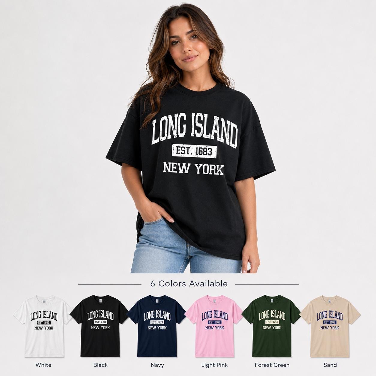 Long Island Est. 1683 Vintage Collegiate T-Shirt, Sweatshirt, Hoodie
