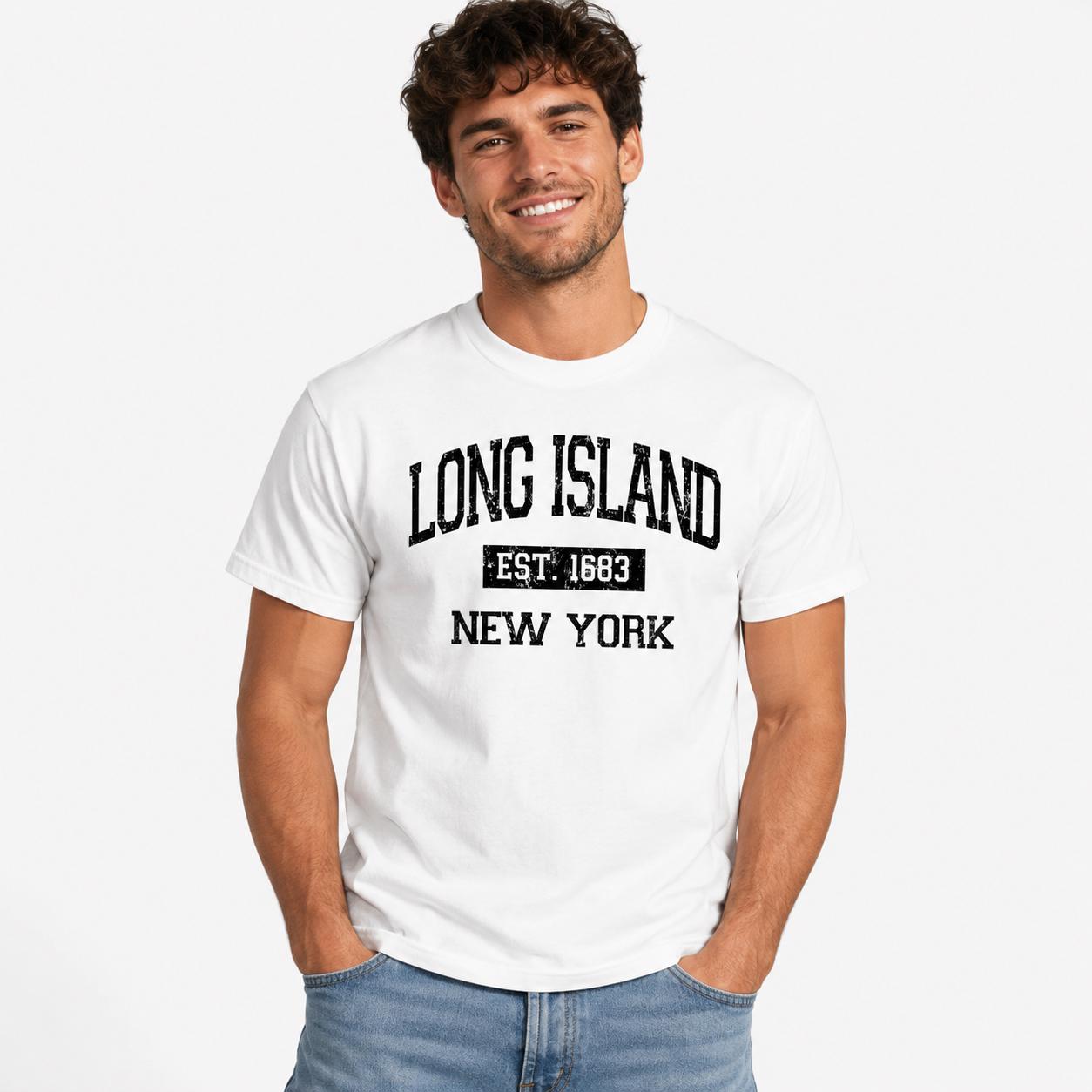 Long Island Est. 1683 Vintage Collegiate T-Shirt, Sweatshirt, Hoodie