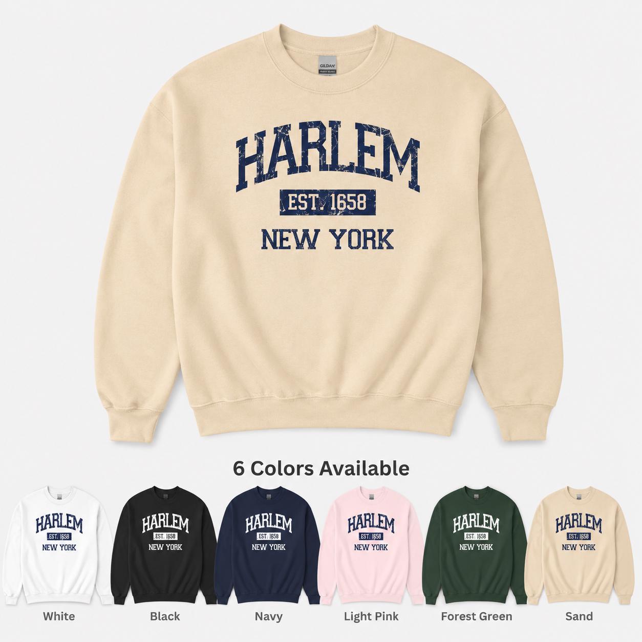 Harlem Est. 1658 Vintage Collegiate T-Shirt, Sweatshirt, Hoodie
