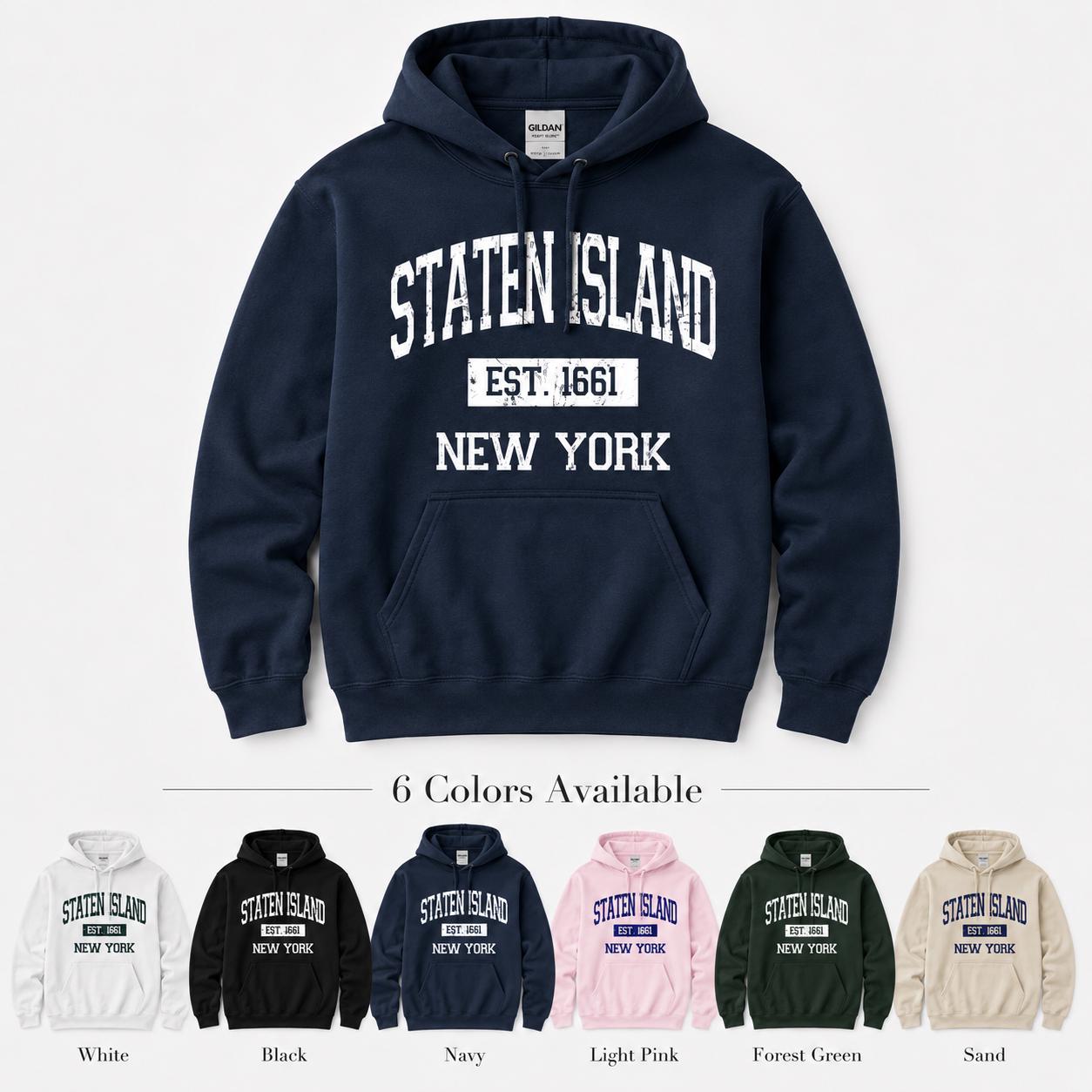 Staten Island Est. 1661 Vintage Collegiate T-Shirt, Sweatshirt, Hoodie