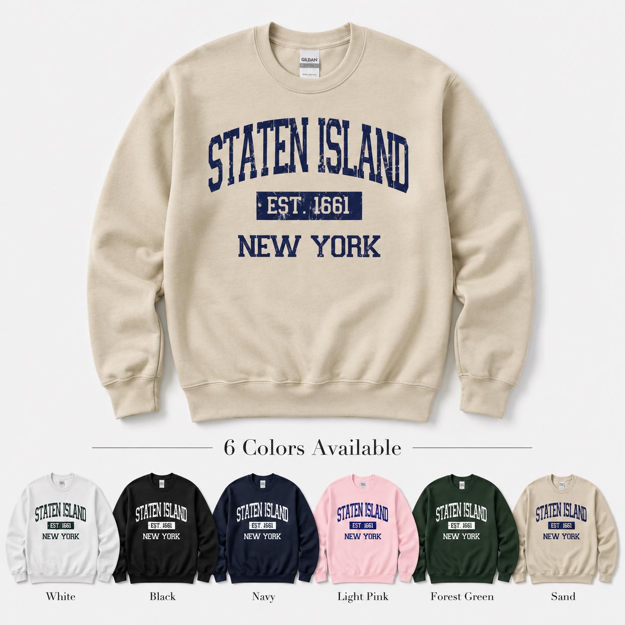 Staten Island Est. 1661 Vintage Collegiate T-Shirt, Sweatshirt, Hoodie