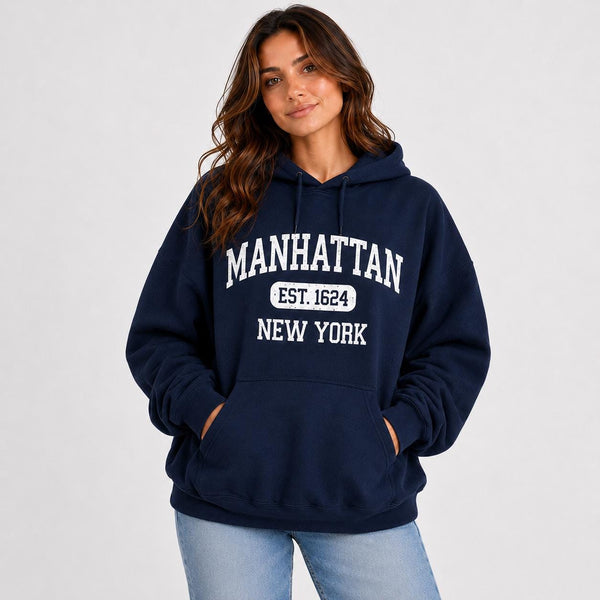 Manhattan Est. 1624 Vintage Collegiate T-Shirt, Sweatshirt, Hoodie