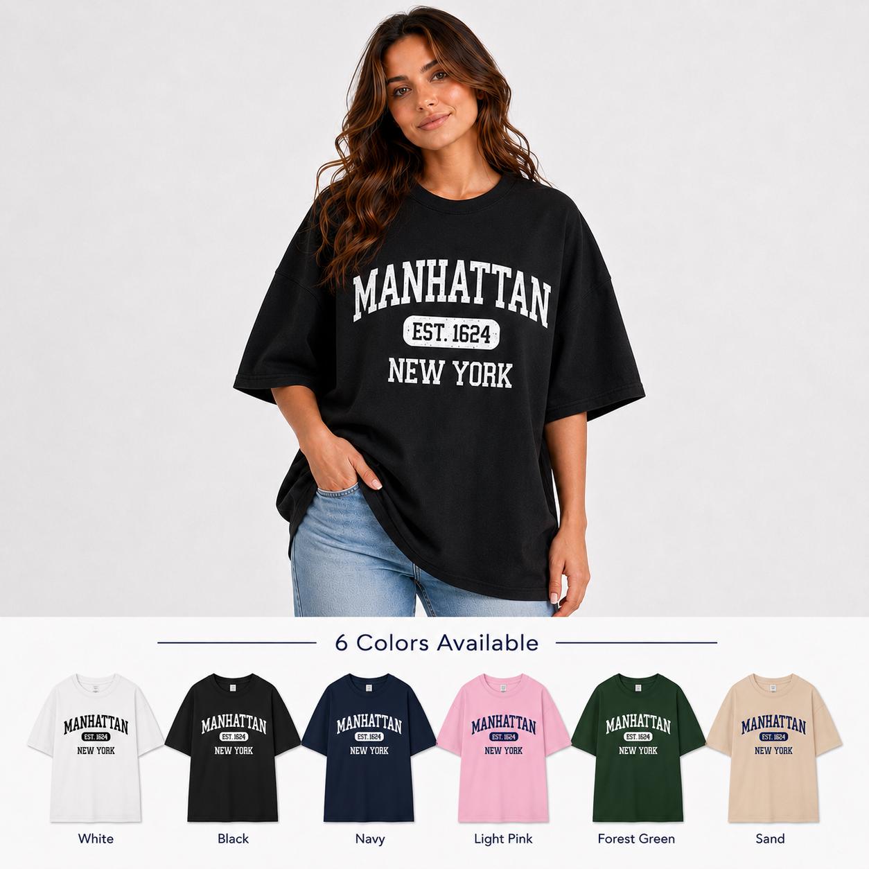Manhattan Est. 1624 Vintage Collegiate T-Shirt, Sweatshirt, Hoodie