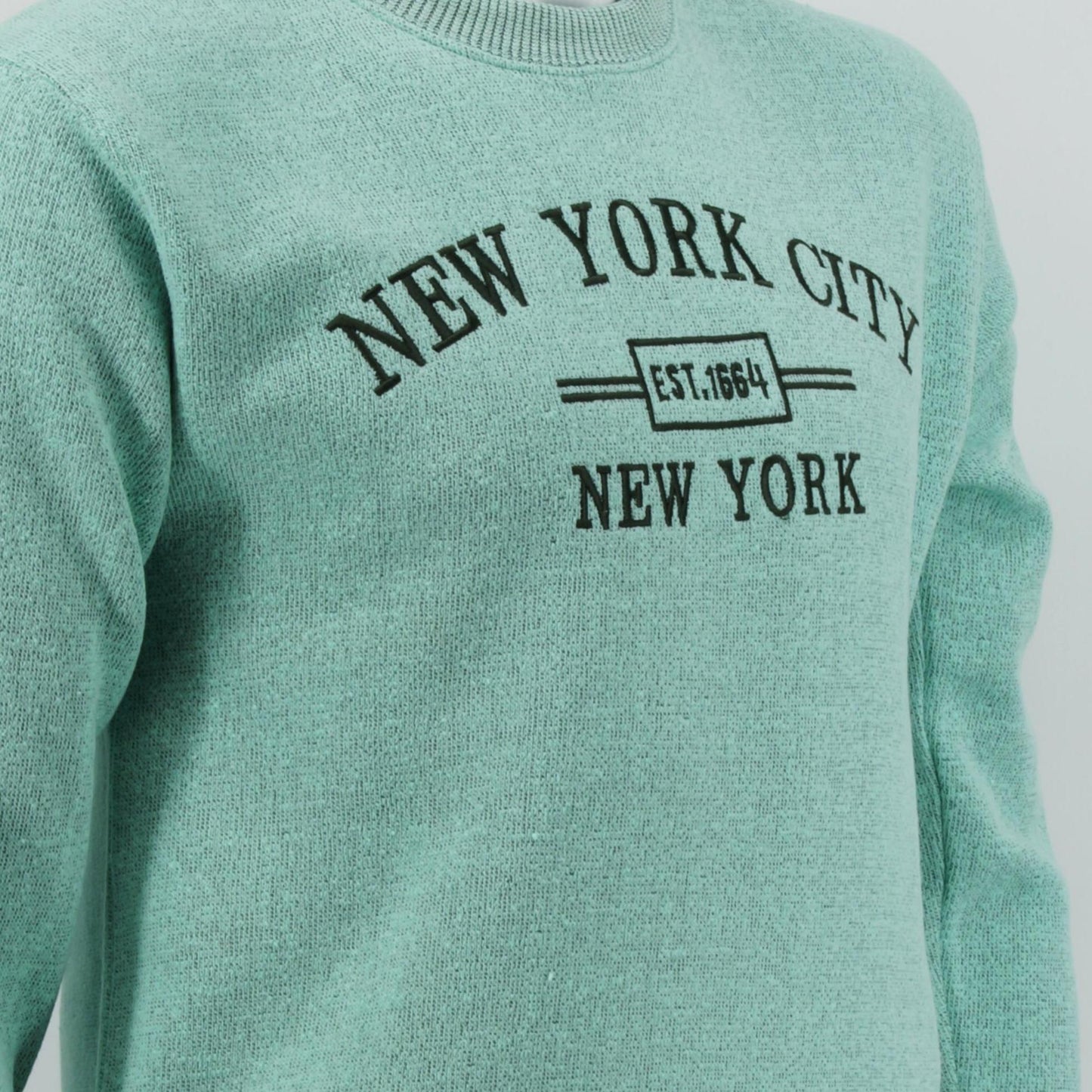 New York City Embroidered Crewneck Sweatshirt, Minimalist NYC Souvenir Pullover