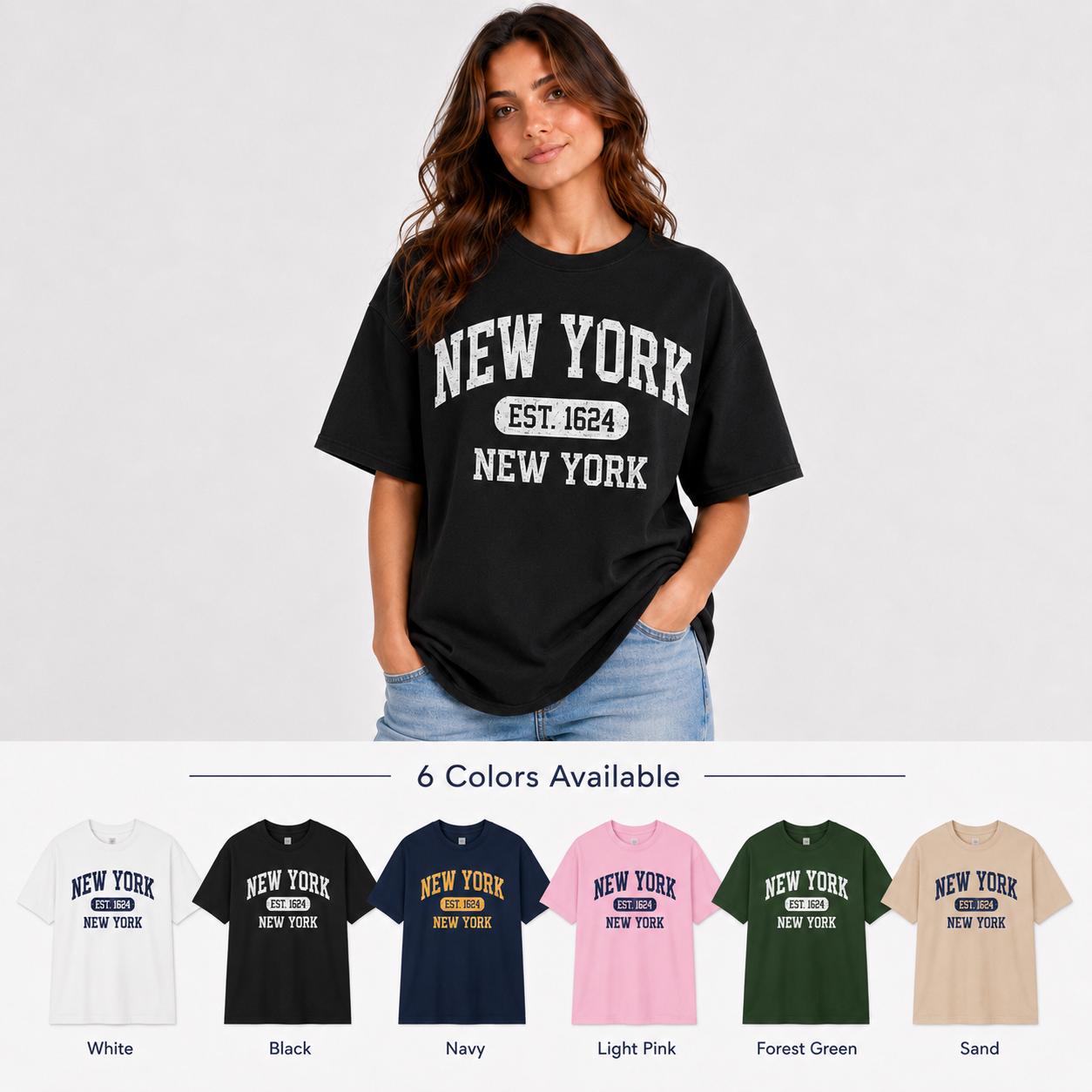 Men's New York Est. 1624 Graphic T-Shirt | Vintage Collegiate NYC Apparel