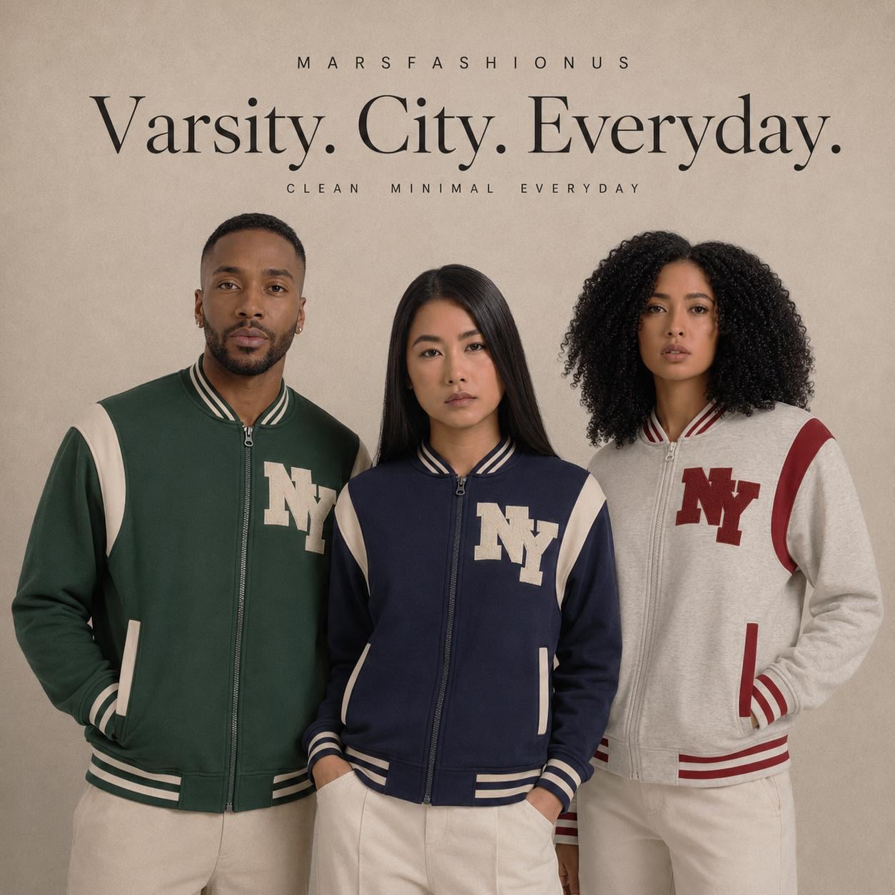 New York Varsity Jacket, Unisex Streetwear Full Zip, Applique NY Patch