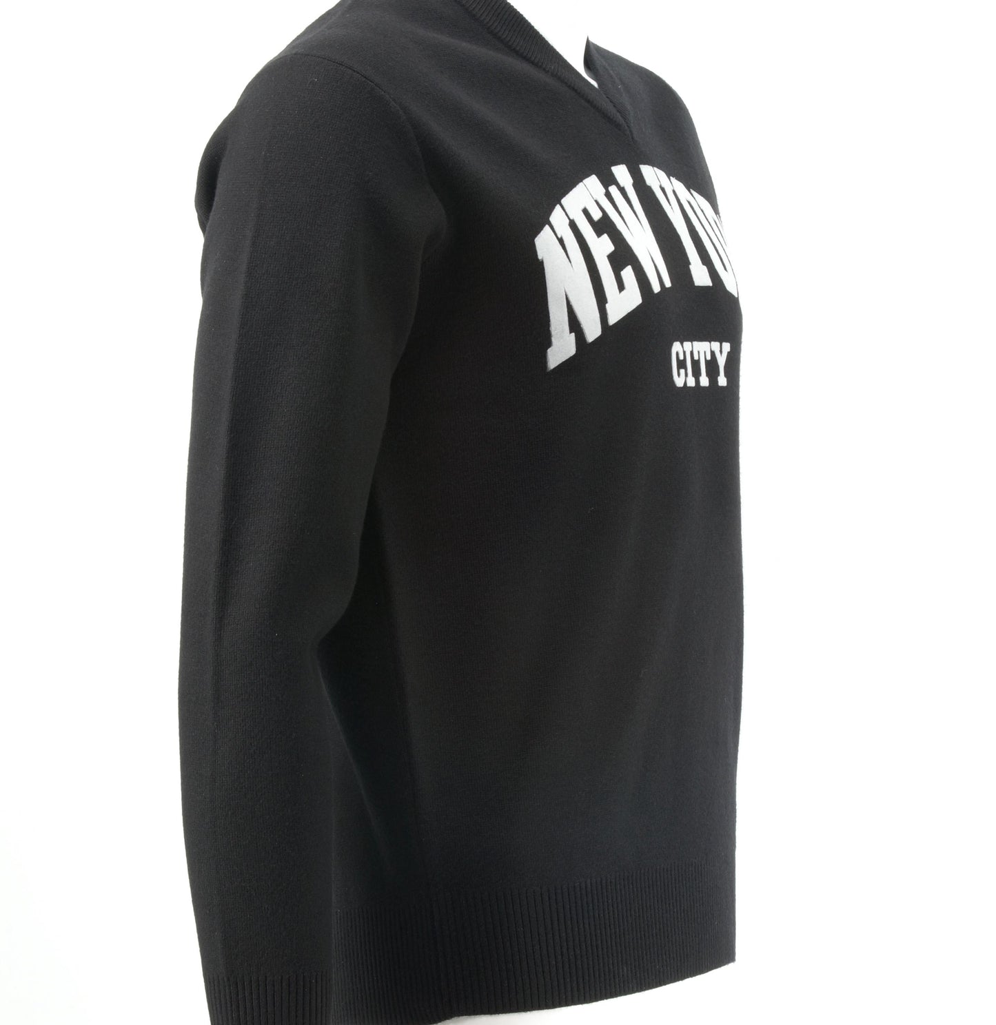 New York City V-Neck Pullover Sweater, Unisex Graphic Streetwear Top