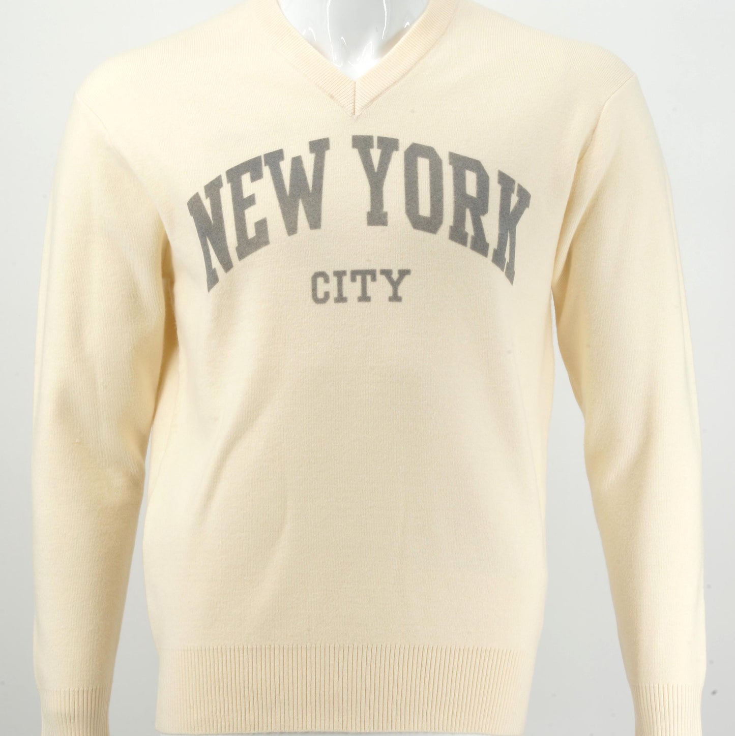 New York City V-Neck Pullover Sweater, Unisex Graphic Streetwear Top