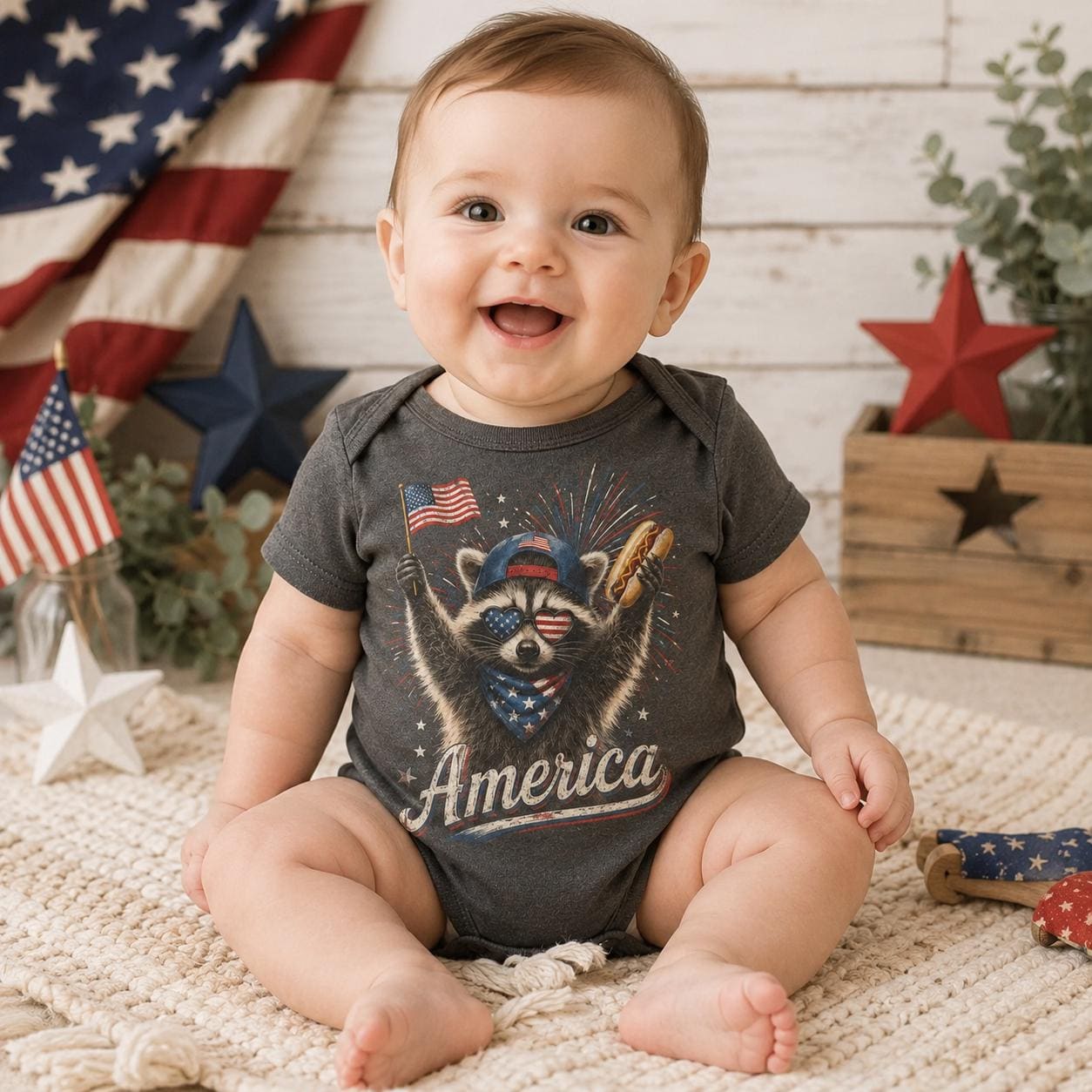 Feral Raccoon America Shirt, Patriotic 4th of July Comfort Colors Tee