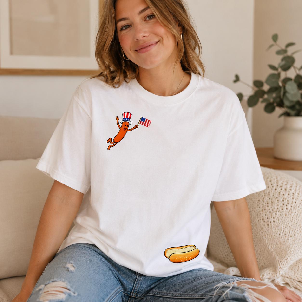 Uncle Sam Hot Dog Dive Shirt, Patriotic 4th of July BBQ Tee