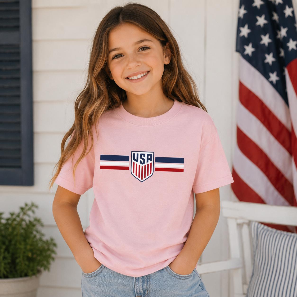 USA Soccer Fan Tee, Comfort Colors Patriotic Game Day Shirt