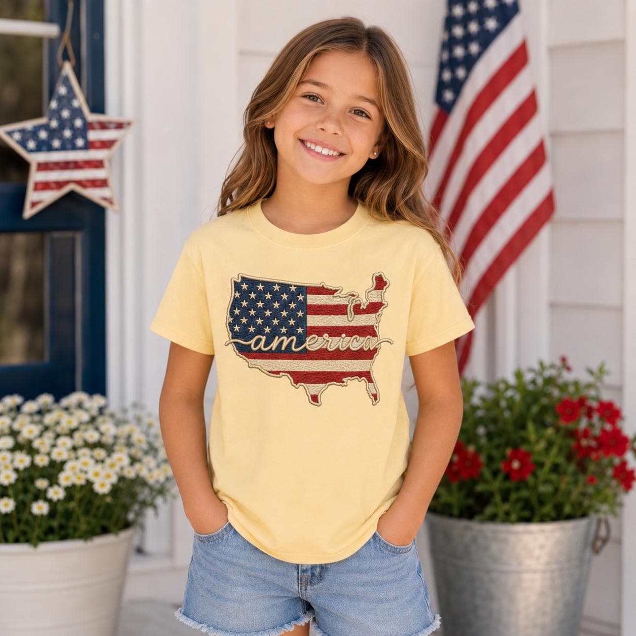 Comfort Colors USA Map Shirt, Patriotic 4th of July Tee, America Est 1776