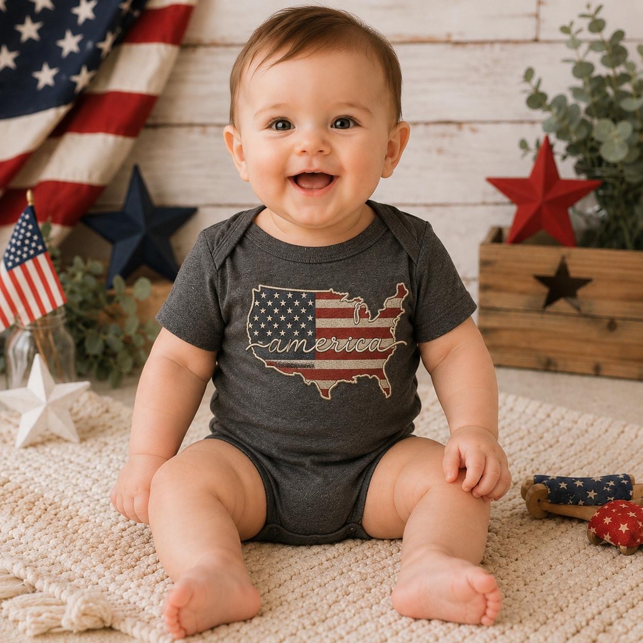 Comfort Colors USA Map Shirt, Patriotic 4th of July Tee, America Est 1776