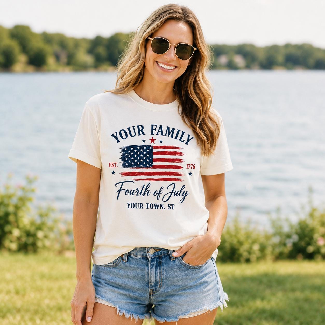 Custom Family USA Flag Shirt, Fourth of July Patriotic Tee, Summer Matching Outfits
