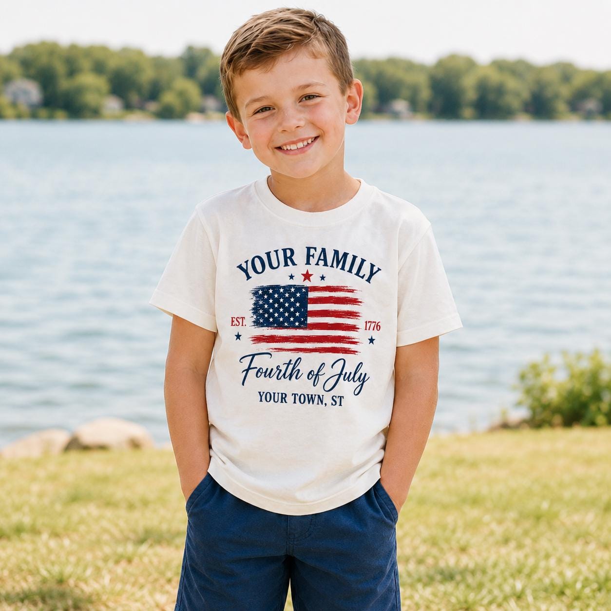 Custom Family USA Flag Shirt, Fourth of July Patriotic Tee, Summer Matching Outfits