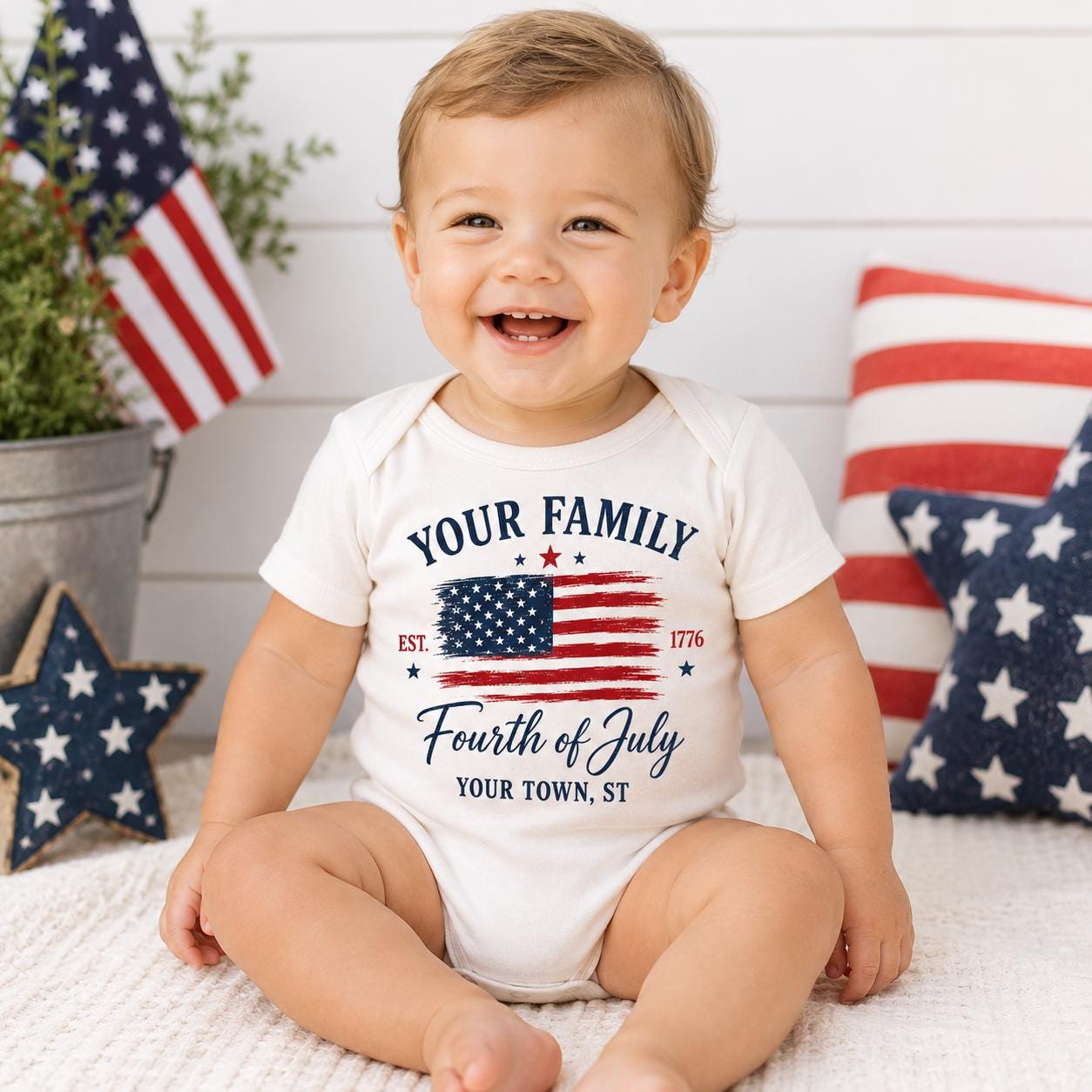 Custom Family USA Flag Shirt, Fourth of July Patriotic Tee, Summer Matching Outfits