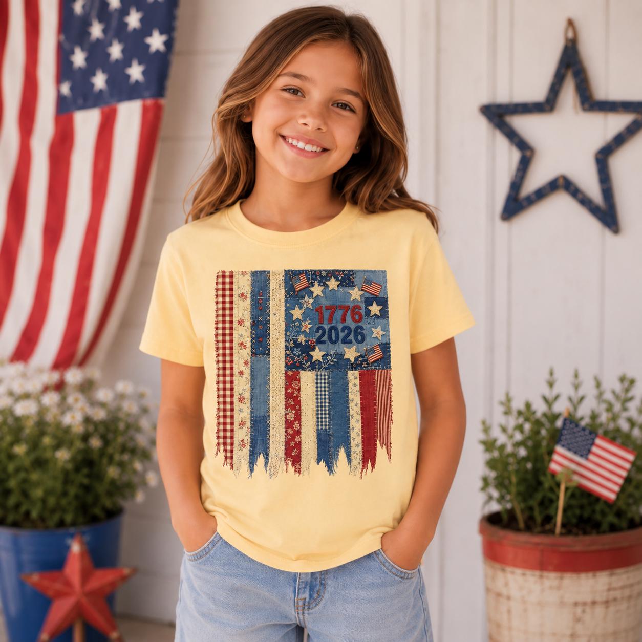 Comfort Colors US Flag Shirt, Patriotic USA Tee, America Est 1776 Summer Apparel