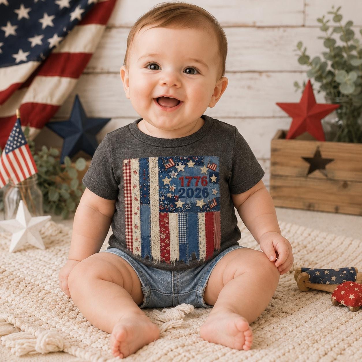 Comfort Colors US Flag Shirt, Patriotic USA Tee, America Est 1776 Summer Apparel