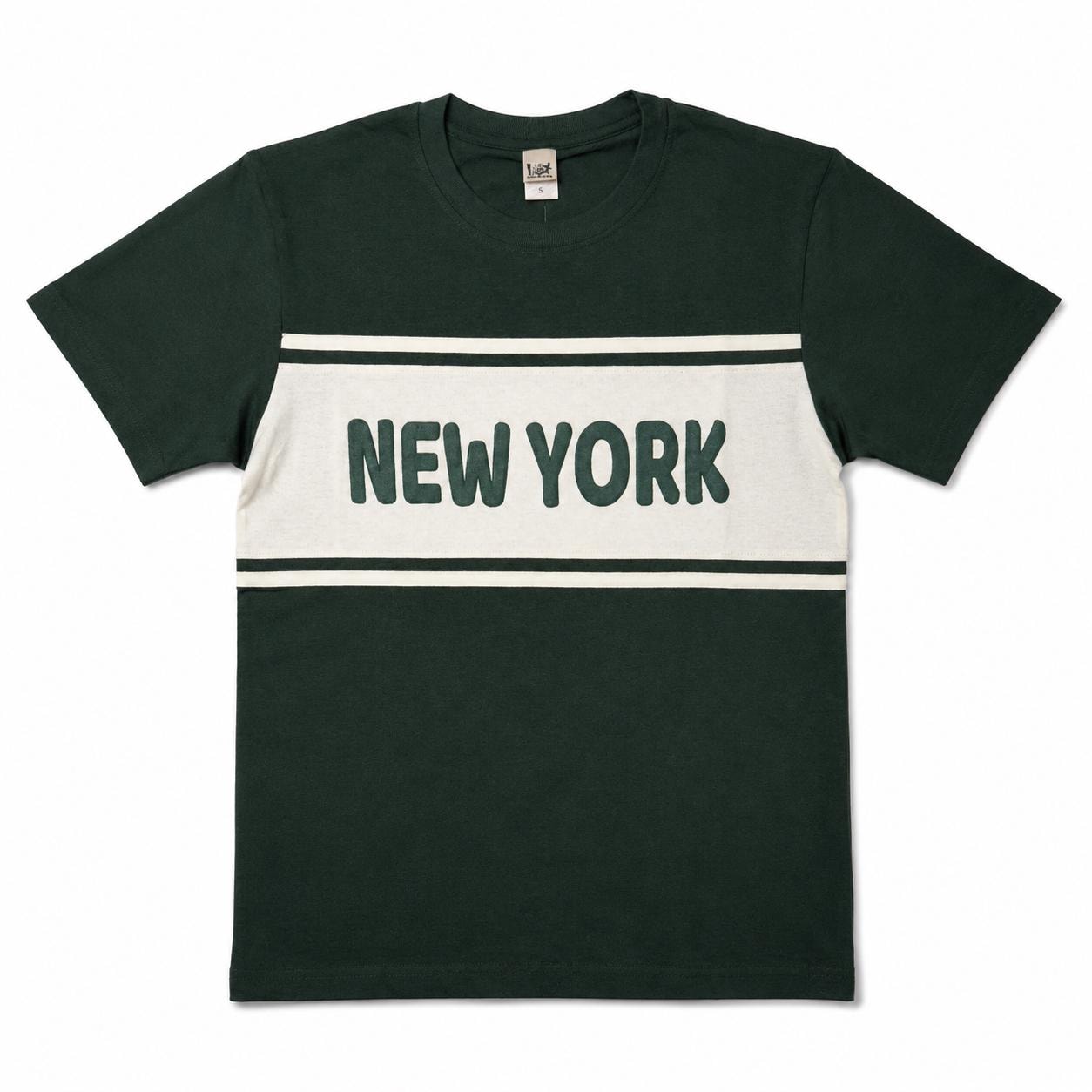 New York Retro Stripe Graphic T-Shirt, Men's Casual Streetwear Top