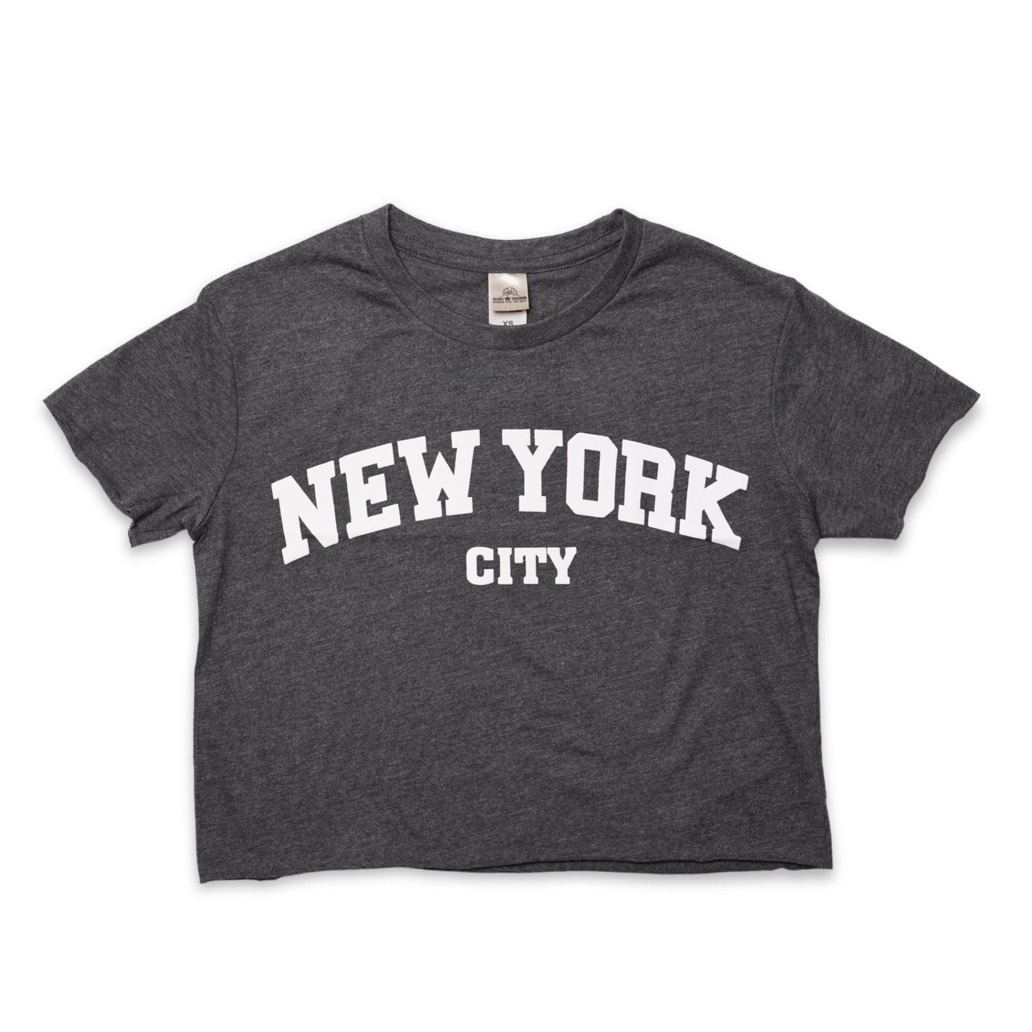 New York City Varsity Graphic Crop Top, Cotton Blend Streetwear Tee