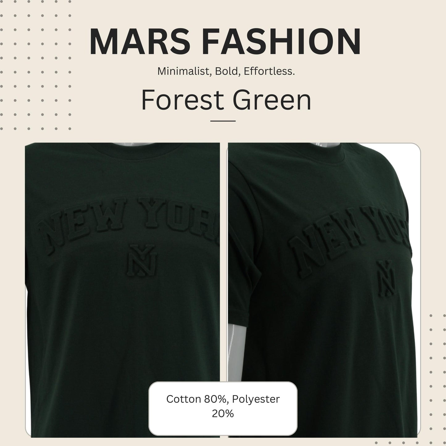 New York Raised Letter T-Shirt, Embossed Puff Print Cotton Blend Tee