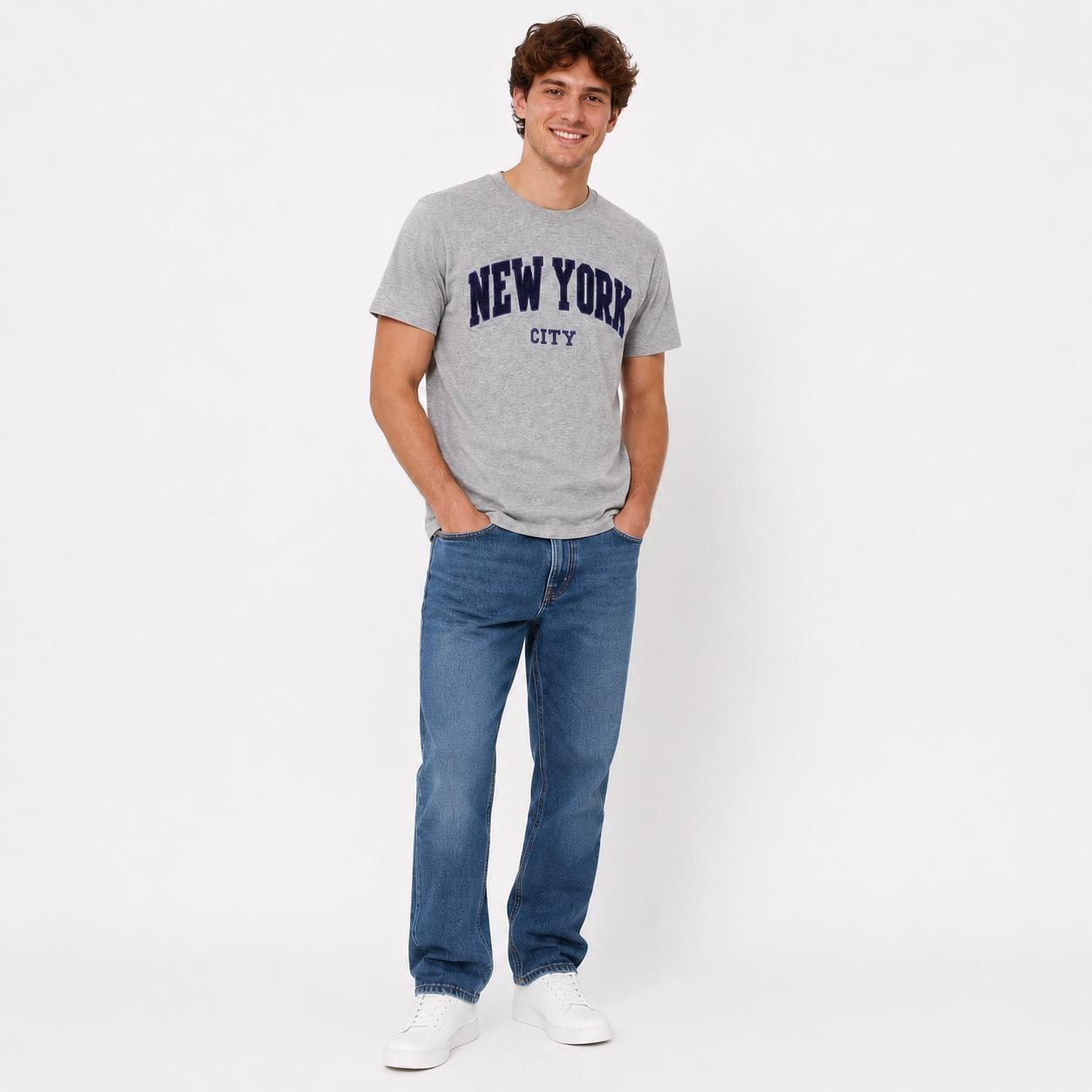 New York City Varsity Letter T-Shirt, Chenille Embroidery Souvenir Tee